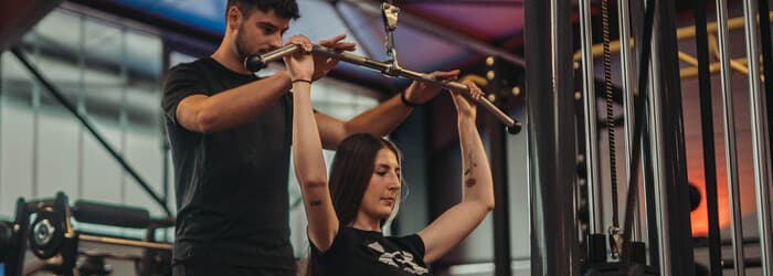 People walking on treadmills